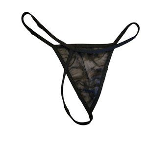 Adore Me XL Sheer Black Mesh G-String Panty - New without Tags or Label 1024